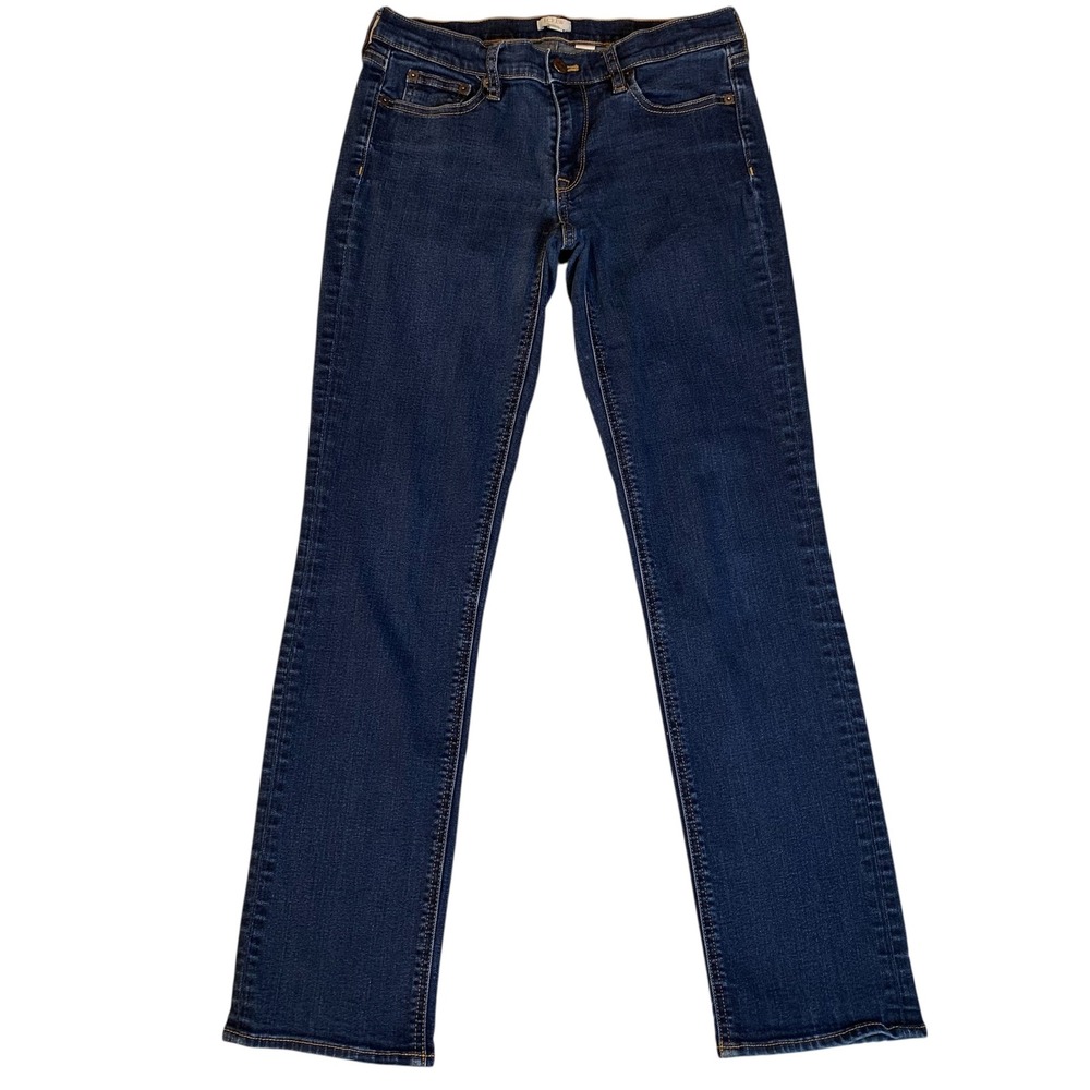 J.Crew Women's 27 Straight Jeans Dark Wash Stretch Denim 28" Inseam